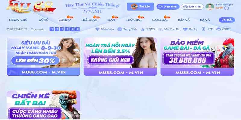 Khuyến mãi sảnh game bài và đá gà Mu88