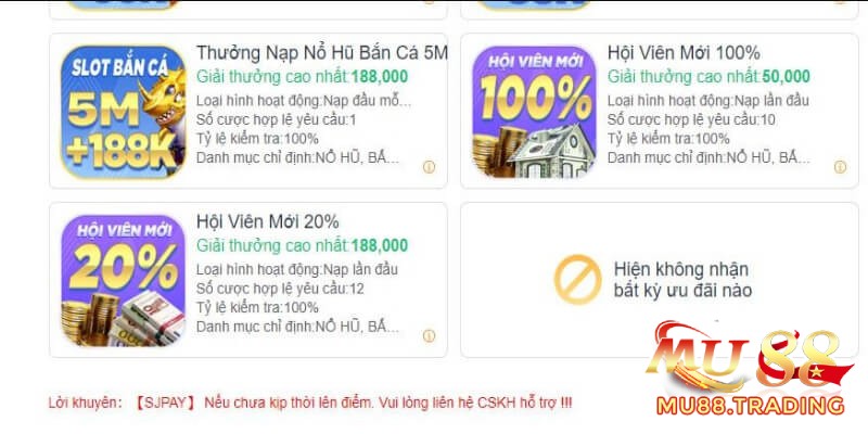 Chuỗi ưu đãi thưởng nạp liên tục